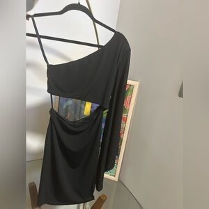 Alexia Admor Black One-Shoulder Dress